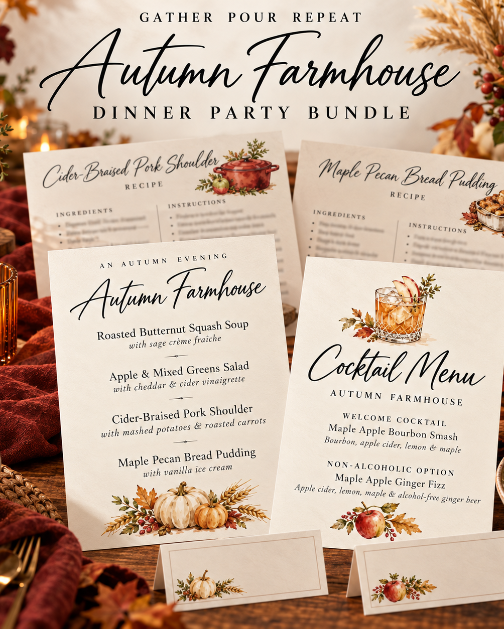 Autumn Farmhouse Dinner Party Bundle