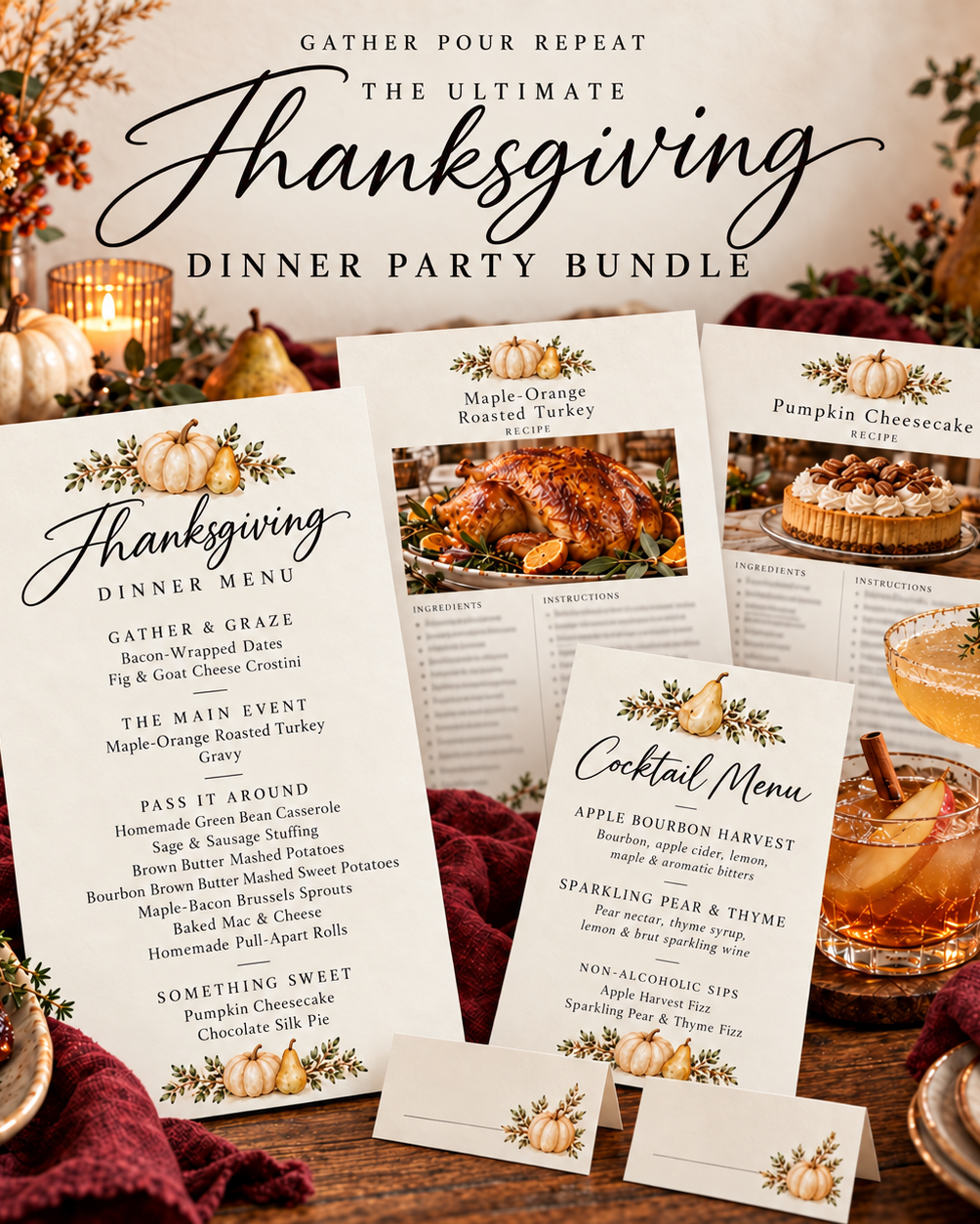 Ultimate Thanksgiving Dinner Party Planning Bundle